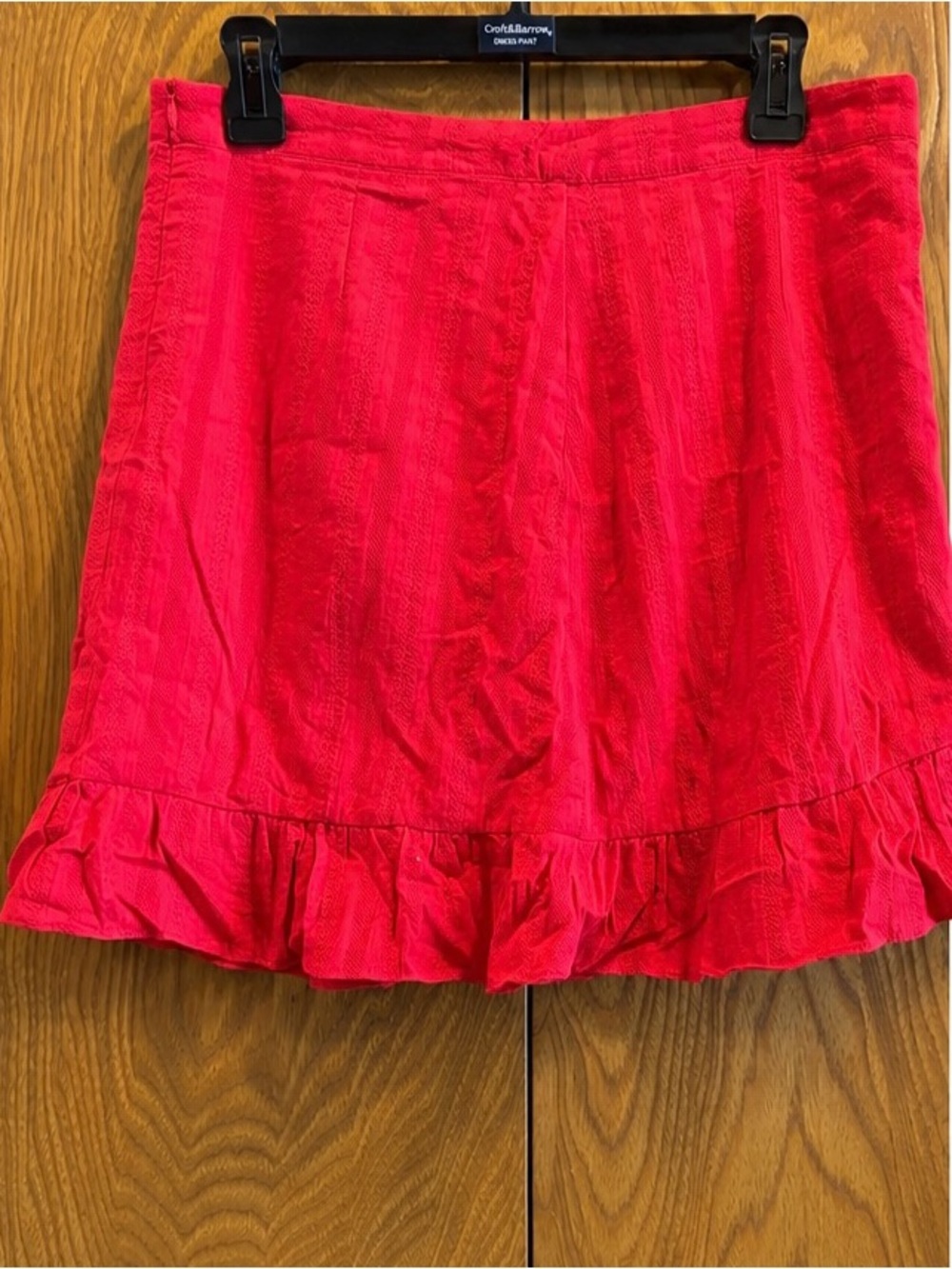 NWT Sadie & Sage Vanna Mini Skirt Red Ruffle Size L